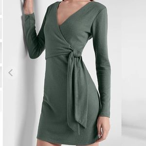 Express front tie mini sweater dress